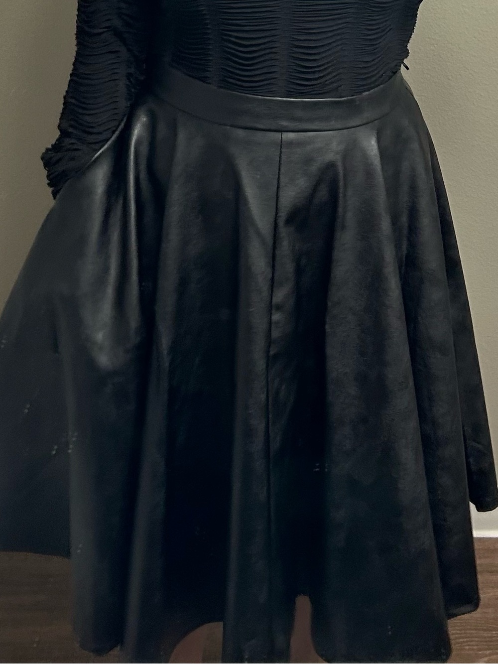 Vixen by Micheline Pitt Bad Girl Circle Skirt in Vegan Leather